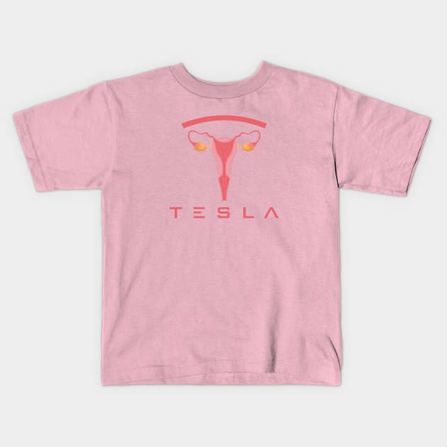 Tesla Motors Kids T-Shirt by Nagorniak